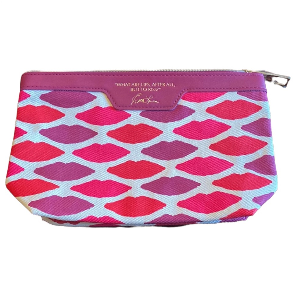 Estée Lauder Pink and Purple Lips Patterned Cosmetic Bag